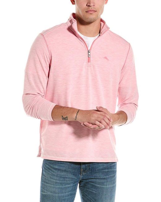 Tommy Bahama Pink Coasta Vera 1/2-zip Mock Sweatshirt for men