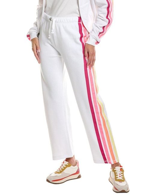 Vintage Havana Pink Tripe Twill Tape Fleece Wide Leg Pant