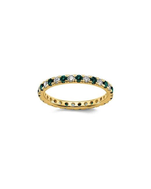 Lab Grown Gemstones White 14K 1.20 Ct. Tw. Lab-Grown Diamond & Lab-Grown Alexandrite Eternity Ring