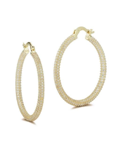 Chloe and Madison Metallic 14K Over Cz Medium Hoops