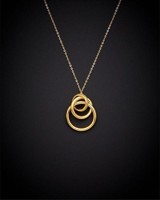 Italian Gold Black 14k Graduated Circle Necklace