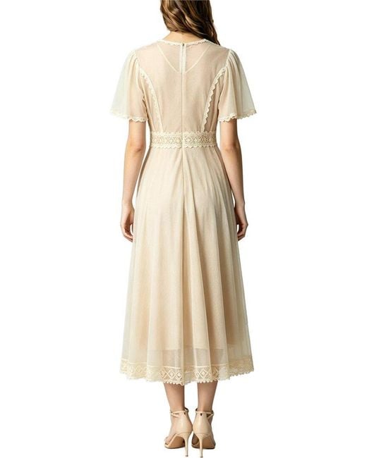 BURRYCO Natural Short Sleeve Midi Dress
