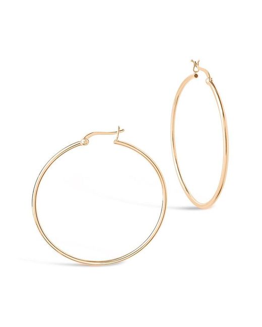 Sterling Forever Natural 14k Rose Gold Vermeil Hoops