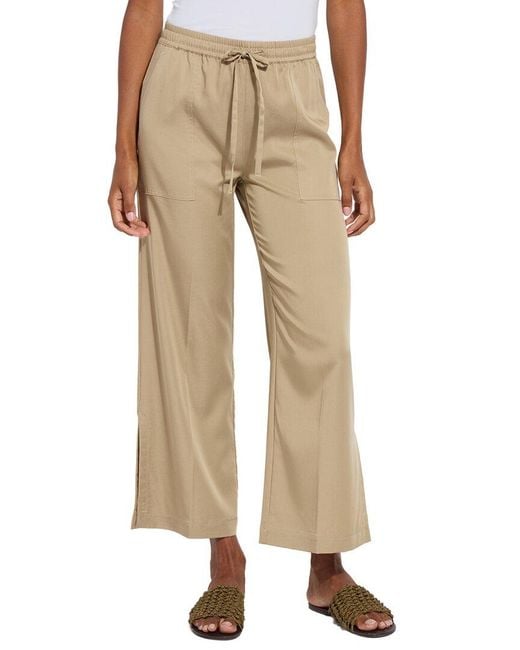 Lyssé Natural Zena Drawstring Ankle Wide Leg Pant