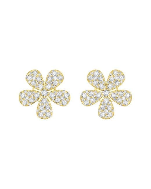 Sabrina Designs Metallic 14K 1.03 Ct. Tw. Diamond Flower Studs