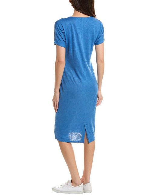 Majestic Filatures Blue Linen-blend T-shirt Dress