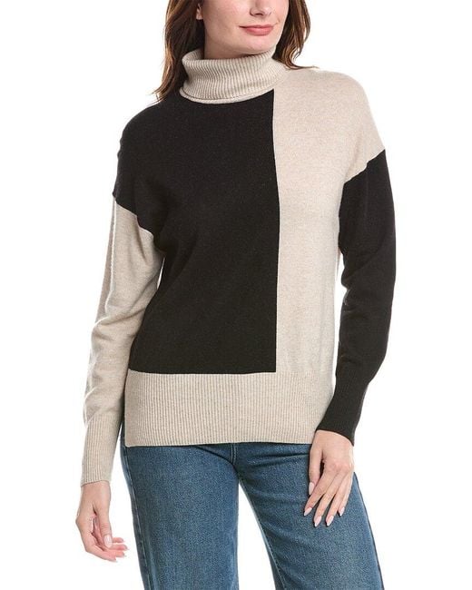 Reiss Black Alexis Wool & Cashmere-Blend Knitted Roll Neck Top