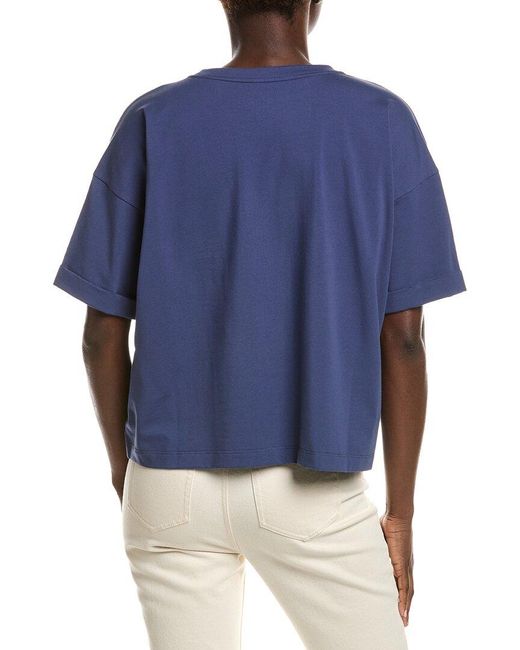 Eileen Fisher Blue Crewneck Box Top