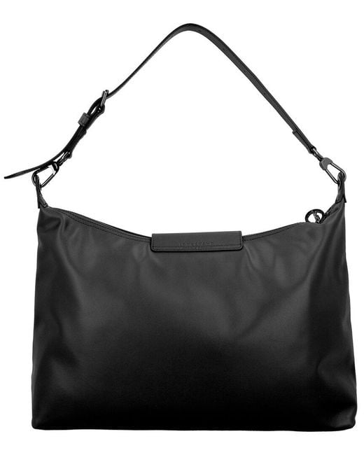 Longchamp Black Le Pliage Xtra Xl Leather Hobo Bag