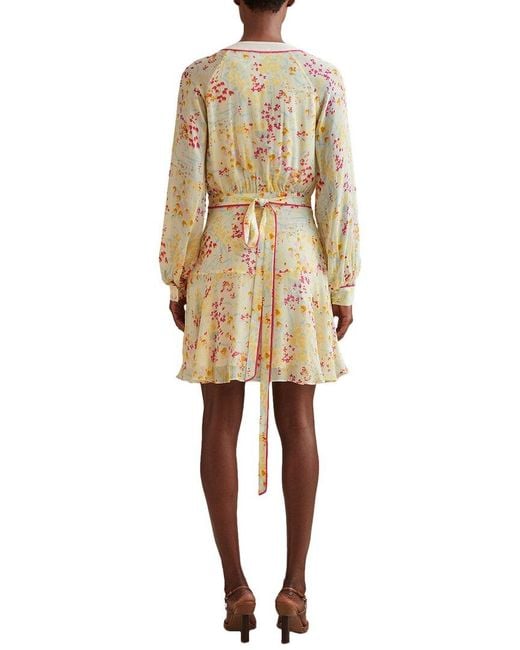 Reiss Natural Molly Buttercup Printed Flippy Dress