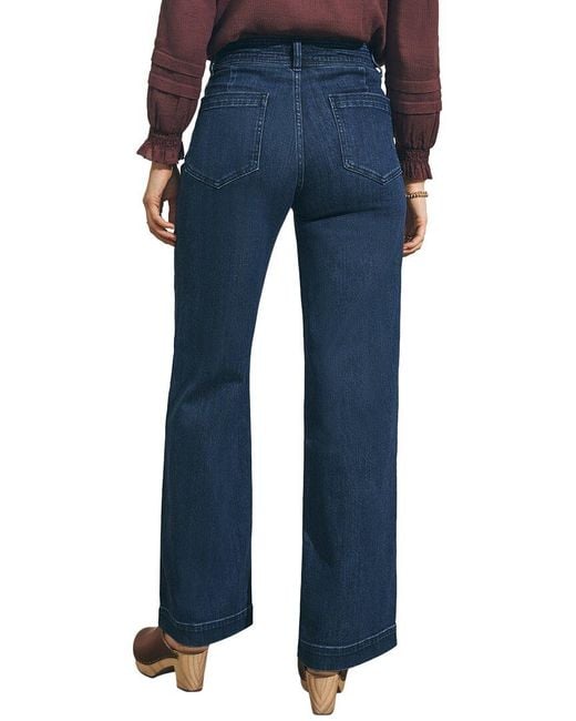 Faherty Brand Blue Denim Wide Leg Pant