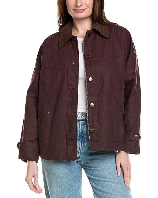 Free People Red Cori Waxed Jacket