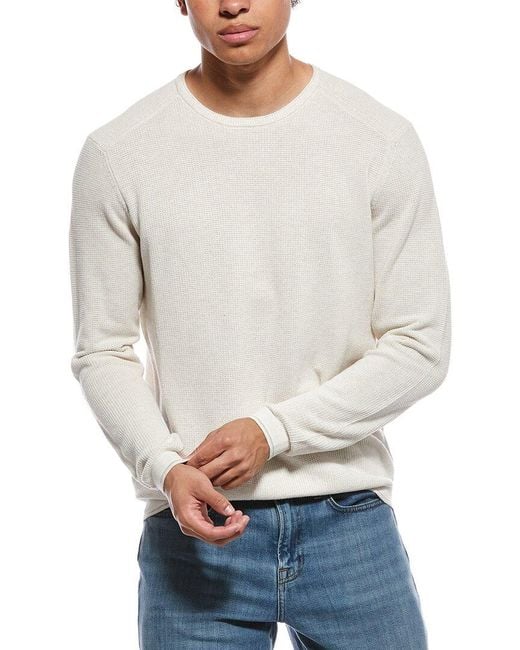 Raffi Gray Vanise Waffle Knit Crewneck Sweatshirt for men