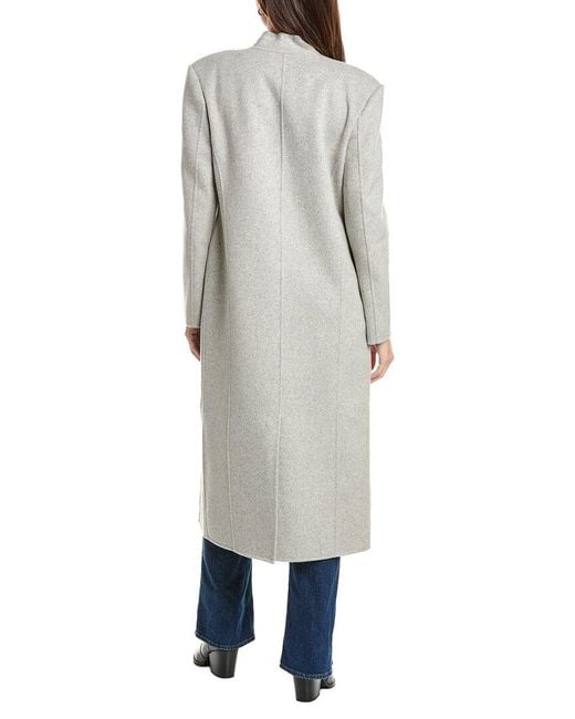 Lamarque Blue Double Face Wool-Blend Coat