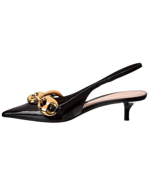 Gucci Black Marina Patent Slingback Pump