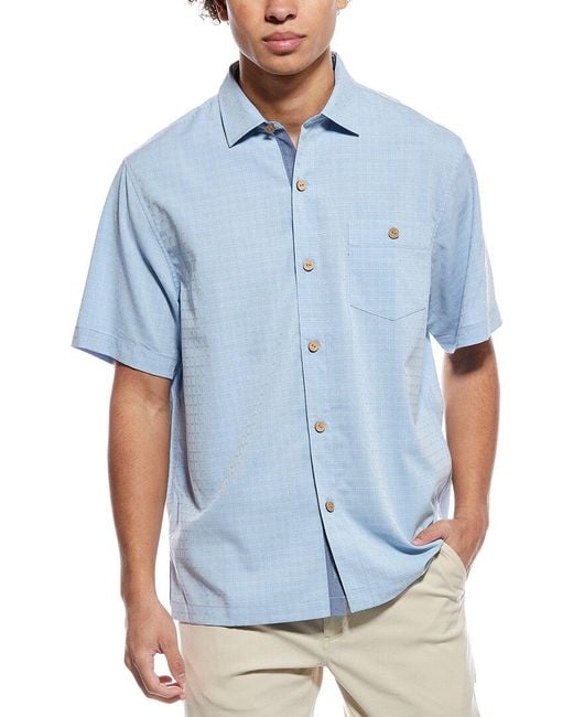 Tommy Bahama Men's Blue Coastal Ease Costa Check Shirt