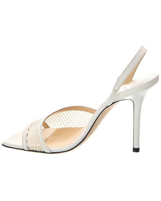 Jimmy Choo Metallic Sutton 100 Mesh & Leather Slingback Sandal