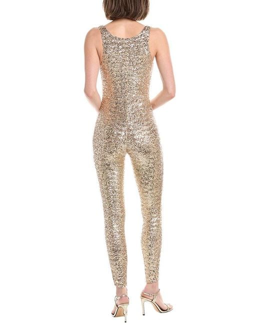 Elisabetta Franchi Natural Tuta Donna Sequin Jumpsuit