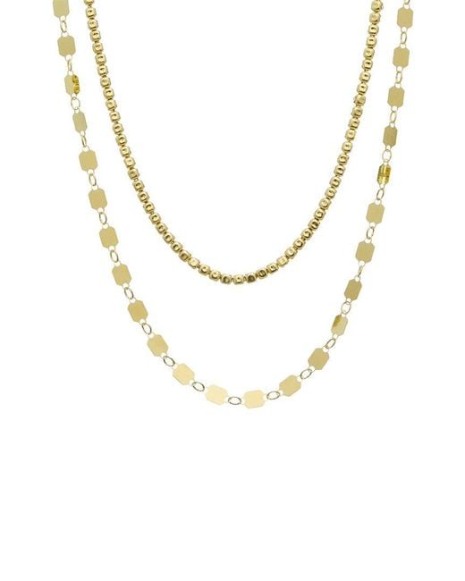 Italian Gold Over Silver Metallic 18K Plated Multi Strand Necklace