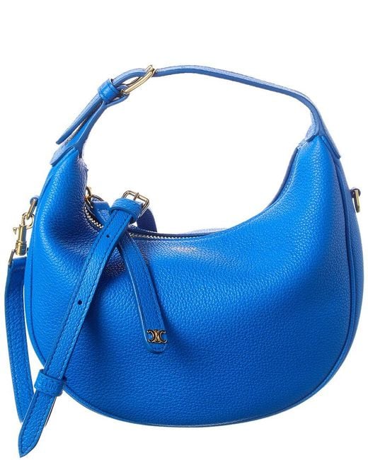 Céline Blue Lulu Teen Leather Hobo Bag