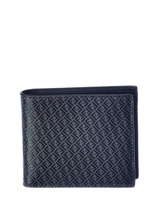 Fendi Ff Leather Bifold Wallet in Black for Men | Lyst