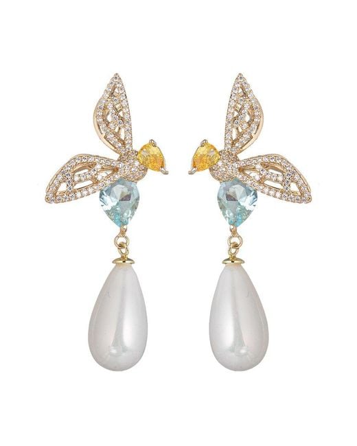 Eye Candy LA White Luxe Collection 18k Plated Cz Nefertiti Earrings