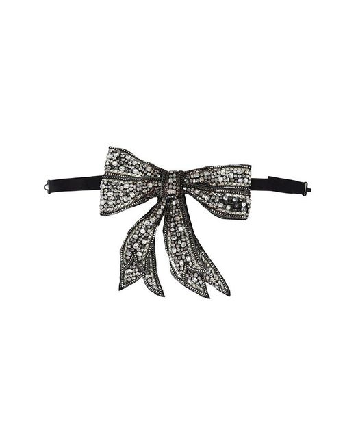 Dolce & Gabbana Black Dangle Bow Tie
