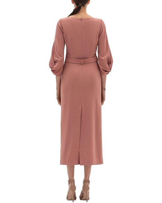 BGL Red Wool-Blend Midi Dress