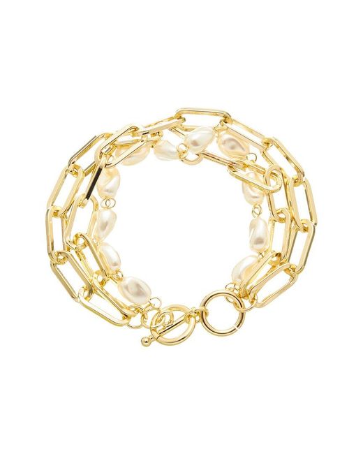 Juvell Metallic 18K Plated Pearl Bracelet