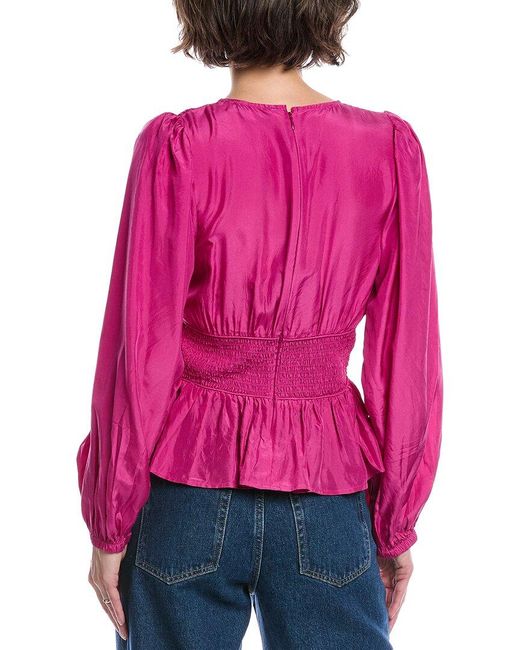 Sea Red Fabiola Silk Top