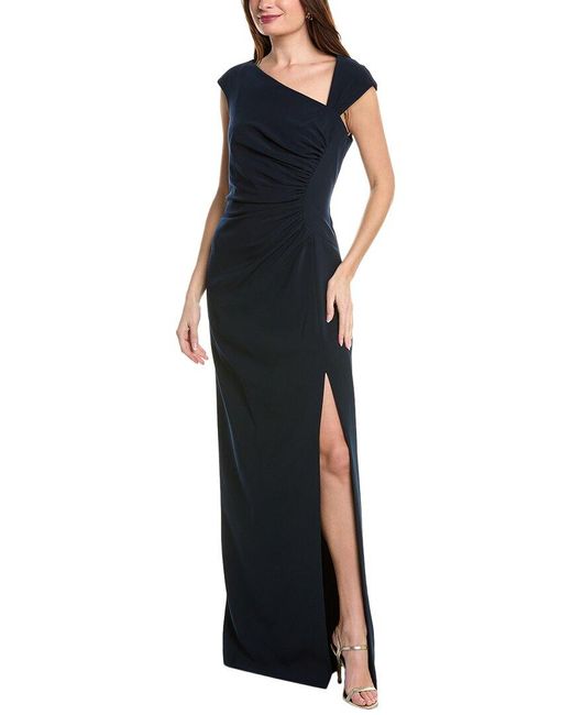 Teri Jon Black Shirred Gown