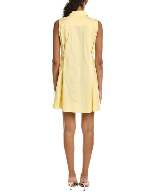 Kenneth Cole Yellow Sleeveless Trapeze Mini Dress