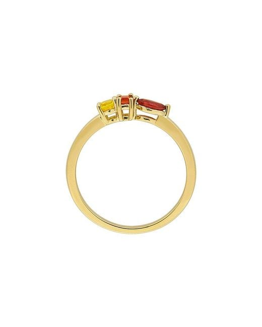 Rina Limor White 0.49 Ct. Tw. Multi-Color Sapphire Three-Stone Ring