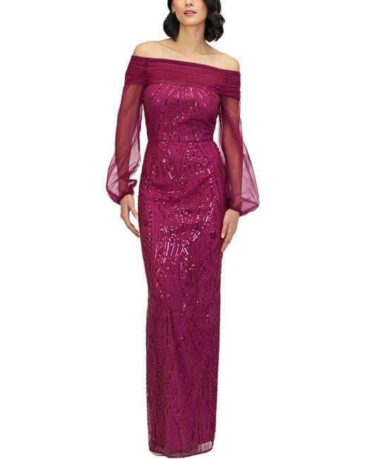 JS Collections Purple Savannah Column Gown