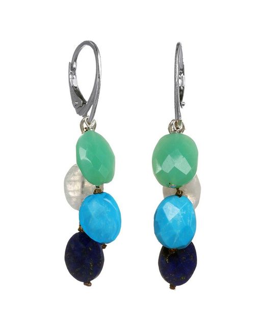 Margo Morrison Blue Gemstone Sterling Silver Earrings