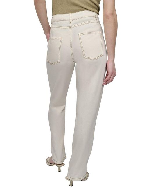 DKNY White Contrast Stitch Pant