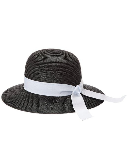 Bruno Magli Black Packable Straw Hat