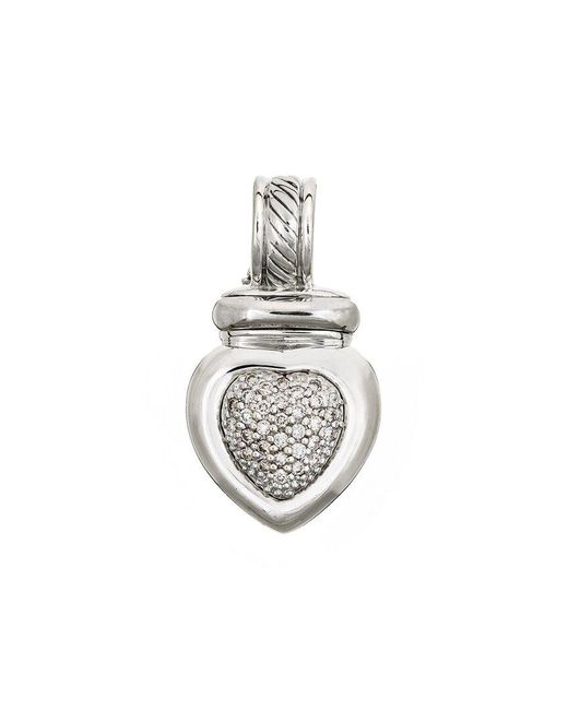 David Yurman White Cable 0.30 Ct. Tw. Diamond Heart Pendant (Authentic Pre- Owned)