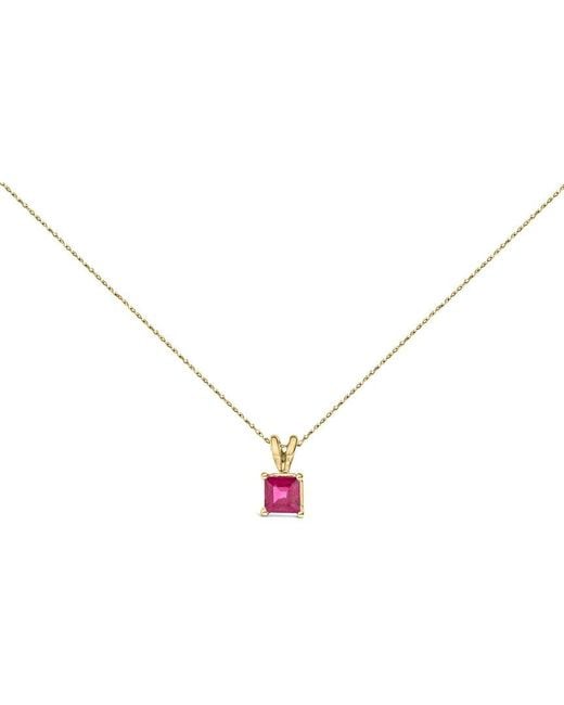Haus of Brilliance Pink Colorful Gemstones 14K 0.65 Ct. Tw. Ruby Pendant Necklace