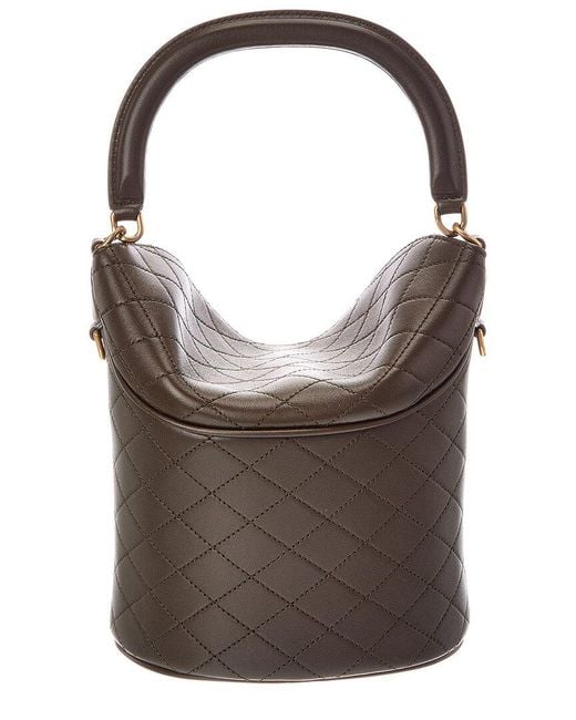 Saint Laurent Brown Gaby Leather Bucket Bag