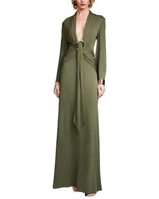 Halston Heritage Green Ahano Gown