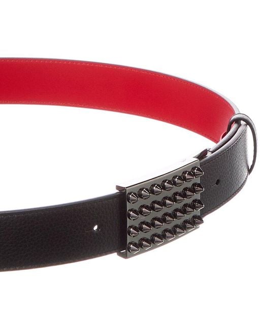 Christian Louboutin Red Funky Leather Belt for men