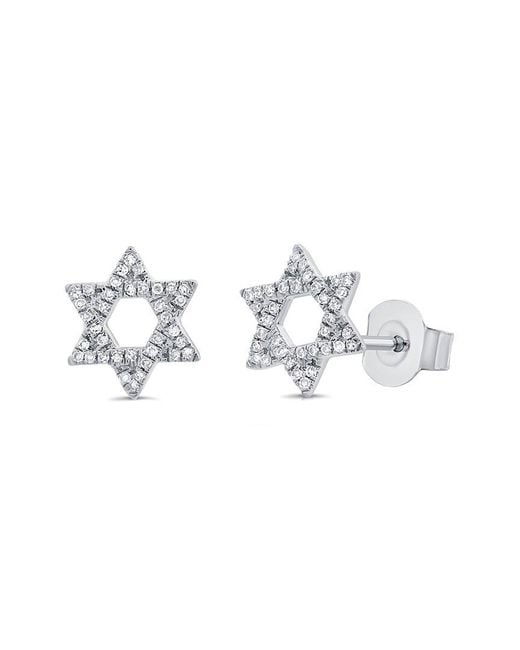 Sabrina Designs Metallic 14k 0.14 Ct. Tw. Diamond Star Of David Studs
