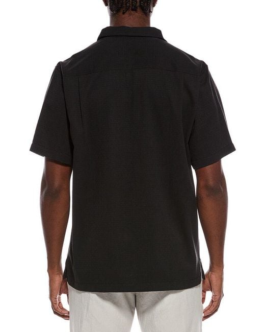 Tommy Bahama Black Coastal Breeze Check Silk-Blend Shirt for men