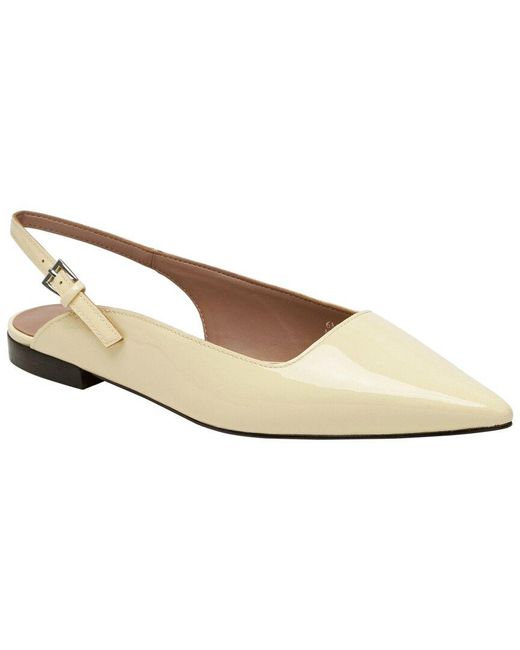 Linea Paolo White Caia-L Leather Slingback Flat