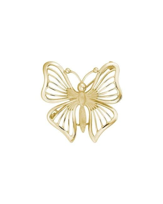 Non-Branded White 14k Filigree Butterfly Pin