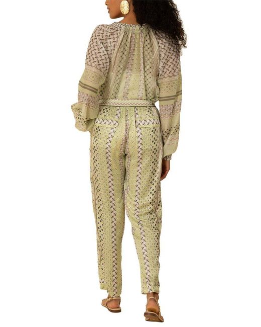 Hale Bob Natural Rhea Silk-Blend Pant