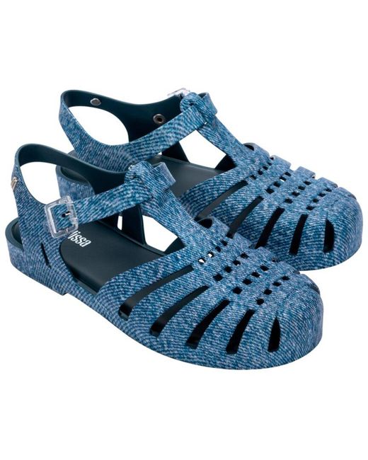 Melissa Blue Possession Print Denim Sandal