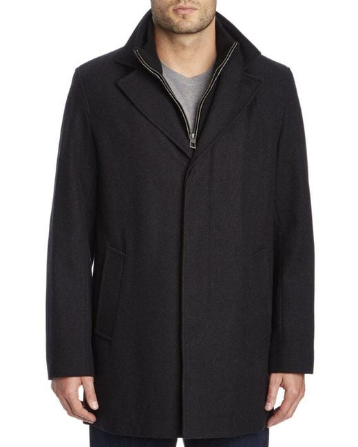 Cole Haan Black Wool-blend Coat for men