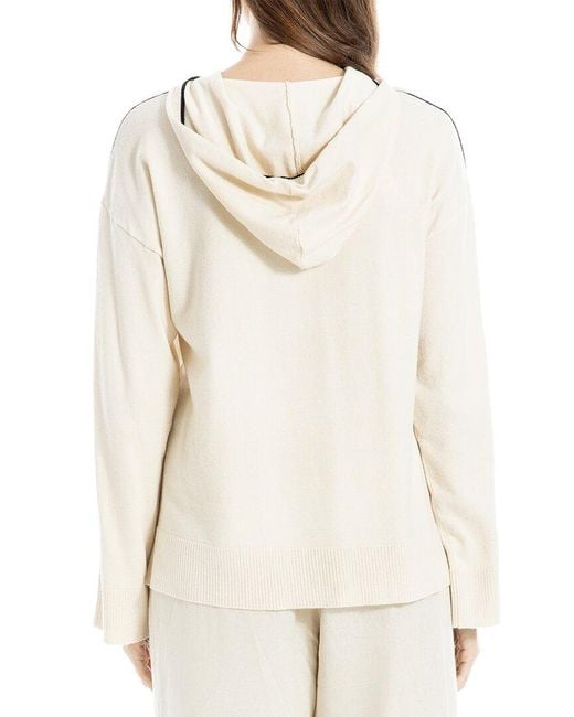 Max Studio White Hooded Pullover